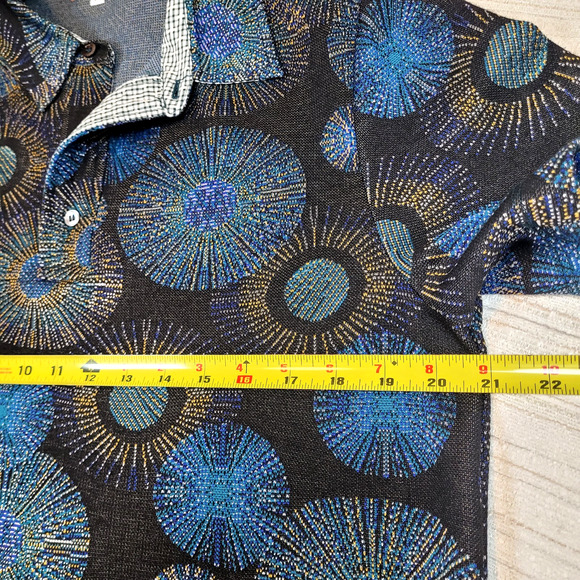 Mr. Turk Men's Multicolor StarBurst Fireworks Polo Shirt Medium Made In USA - Picture 7 of 8